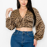 Animal Print Long Sleeve Crop Top - The Fashion Unicorn