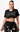 Short Sleeve Round Neck Green Wild Soul Black Crop Top - The Fashion Unicorn