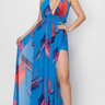 Printed Chiffon V-Neck Open Back Romper Dress - The Fashion Unicorn