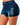 High Rise Dark Blue Washed Distressed Denim Shorts - The Fashion Unicorn