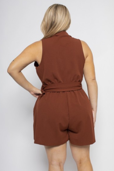 Curve Brown Romper - The Fashion Unicorn