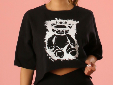 Solid Graphic Crop Top T-Shirt - The Fashion Unicorn