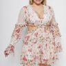 Curve Floral Cutout Waist Romper - The Fashion Unicorn