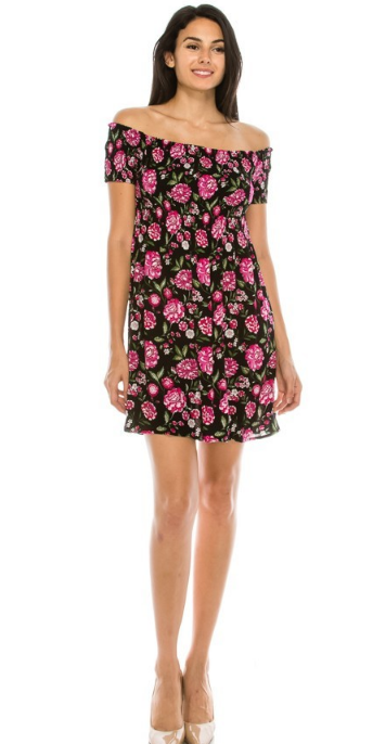 Woven Flower Print Smocked Dress - The Fashion Unicorn