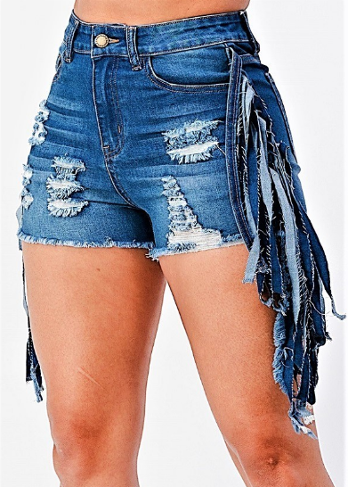 Distressed Jean Shirts with Fringe Sides - The Fashion Unicorn