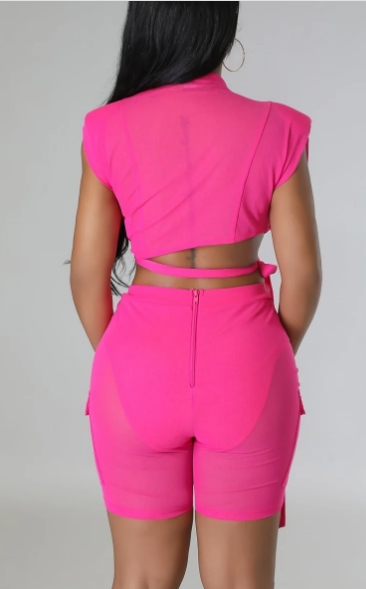 Women's Two Piece Crop Top & Short Set - The Fashion Unicorn