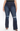 High Rise w/ Knees Sliced Dark Blue Denim Flare Jeans - The Fashion Unicorn