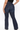 High Rise w/ Knees Sliced Dark Blue Denim Flare Jeans - The Fashion Unicorn