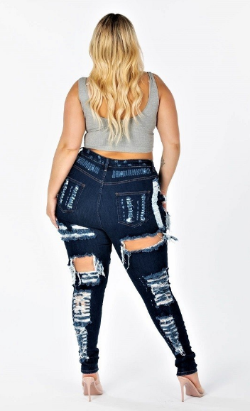 High Distressed Dark Wash Denim Shorts - The Fashion Unicorn