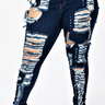 High Distressed Dark Wash Denim Shorts - The Fashion Unicorn