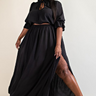 Curve Two Piece Balloon Sleeve Top & Maxi Skirt - The Fashion Unicorn