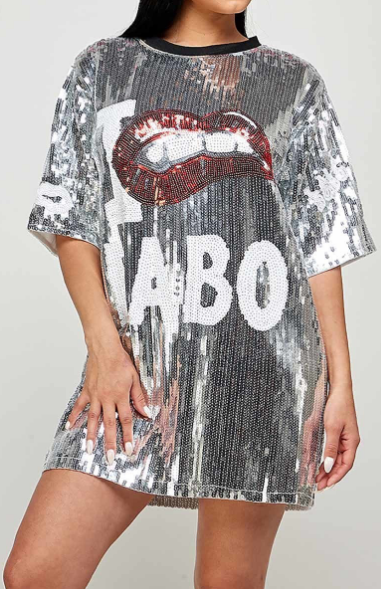 Silver Glitter Oversized Shirt Dress - The Fashion Unicorn