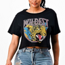 Short Sleeve Wildest Tiger Printed Black Crop Top - The Fashion Unicorn