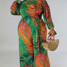 Curve Tropical Long Sleeve Jumpsuit - The Fashion Unicorn
