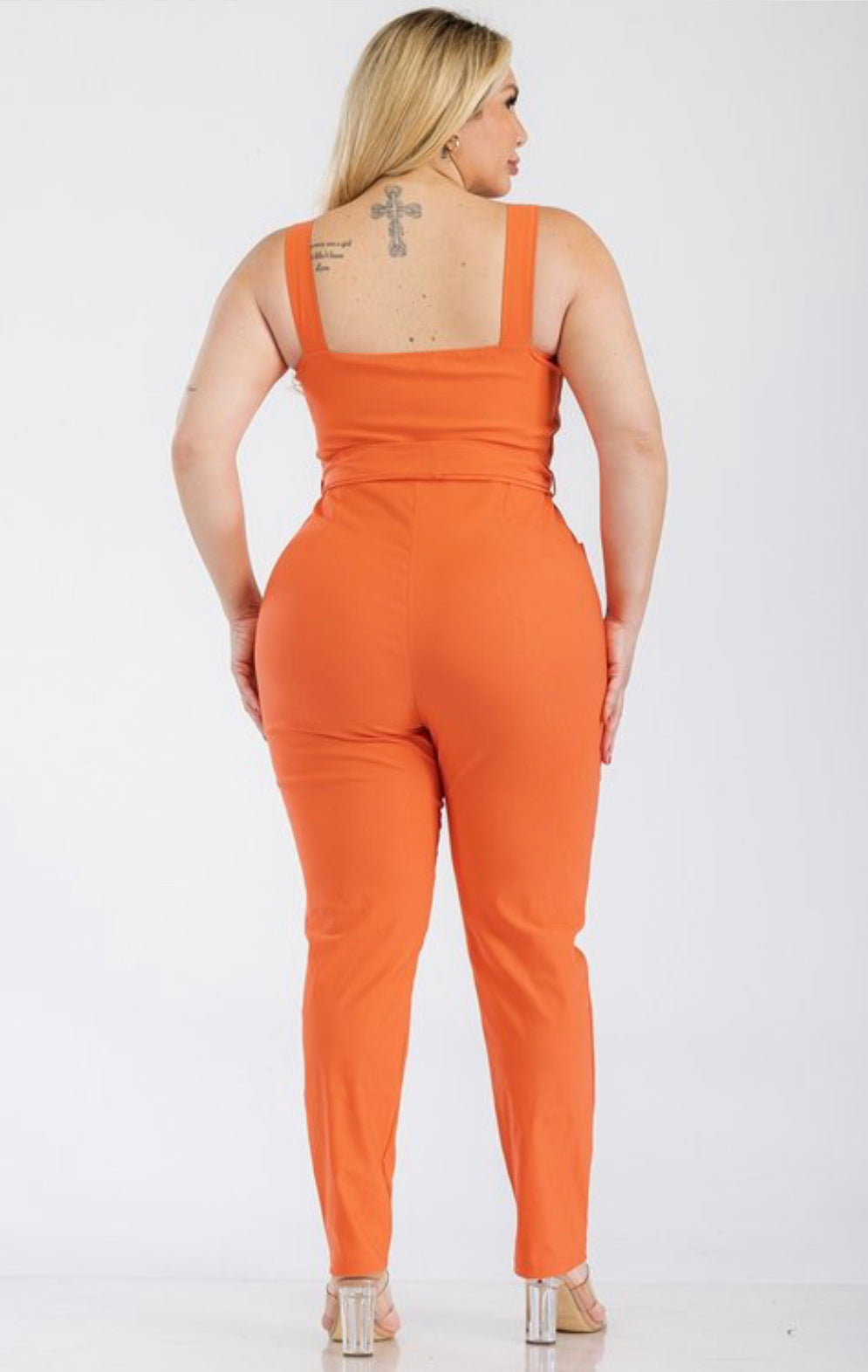 Curve Orange Jumpsuit - The Fashion Unicorn