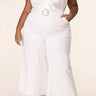 Curve White Belted Jumpsuit - The Fashion Unicorn
