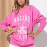 French Terry Raglan Graphic Tennis Sweatshirt - The Fashion Unicorn