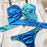 Two-Tone Ring Detail Tied Bikini Set - The Fashion Unicorn