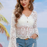 Buttoned Sheer Lace Cover Up - The Fashion Unicorn