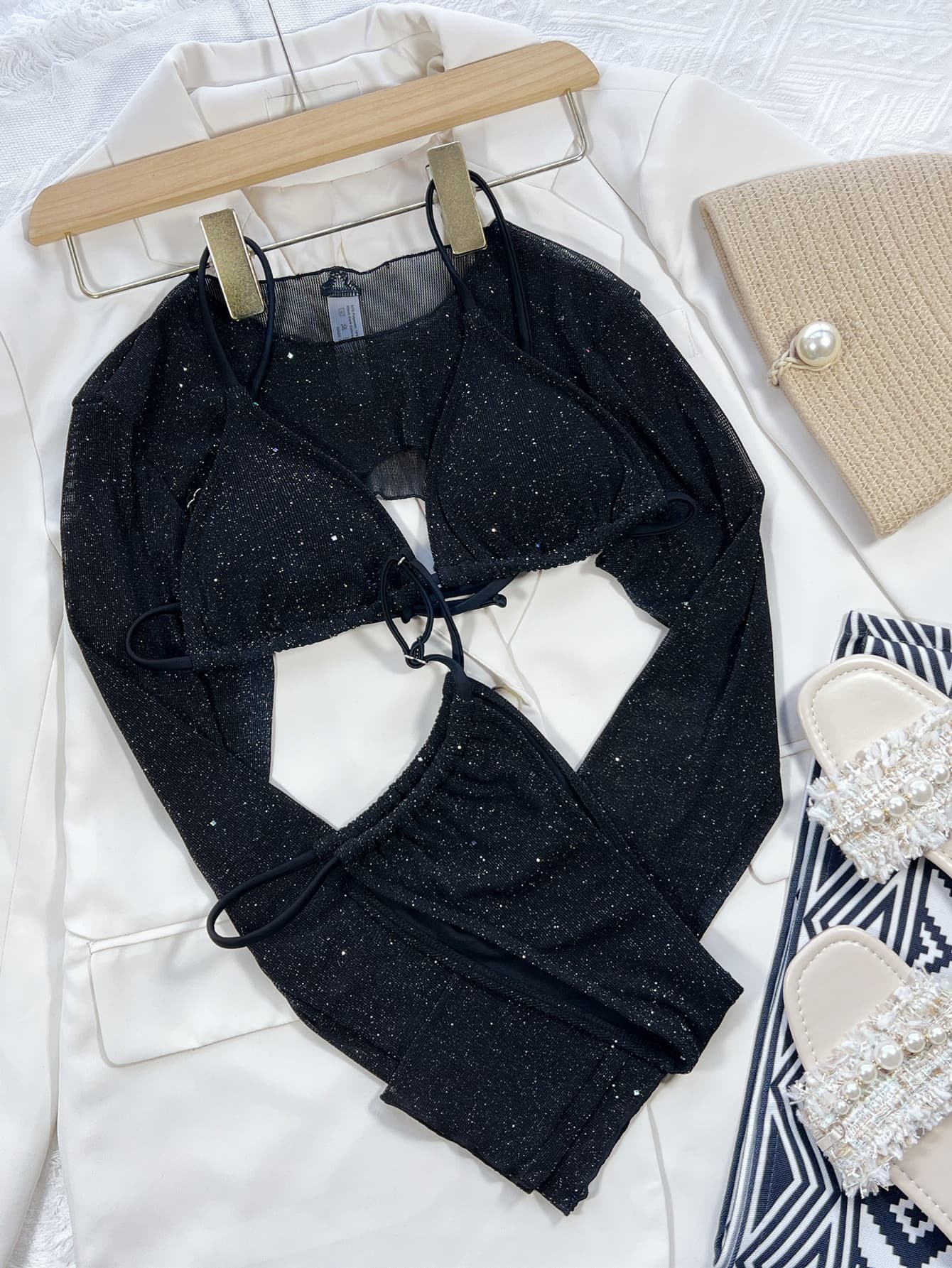 Glitter Three-Piece Swim Set - The Fashion Unicorn