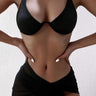 Ribbed High Cut Three-Piece Swim Set - The Fashion Unicorn