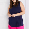 Yelete Full Size Two-Tone Sleeveless Mini Dress with Pockets - The Fashion Unicorn