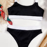 Color Block Scoop Neck Bikini Set - The Fashion Unicorn