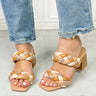 SODA Interwoven Ideas Braided Strap Block Heel Slide Sandal in Nude - The Fashion Unicorn