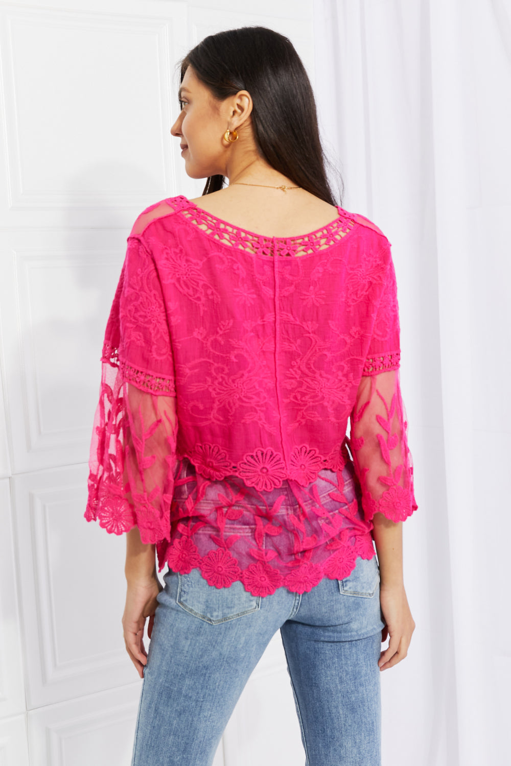 Davi & Dani Full Size Lace Oasis Top - The Fashion Unicorn
