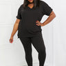 Zenana Self Love Full Size Brushed DTY Microfiber Lounge Set in Black - The Fashion Unicorn