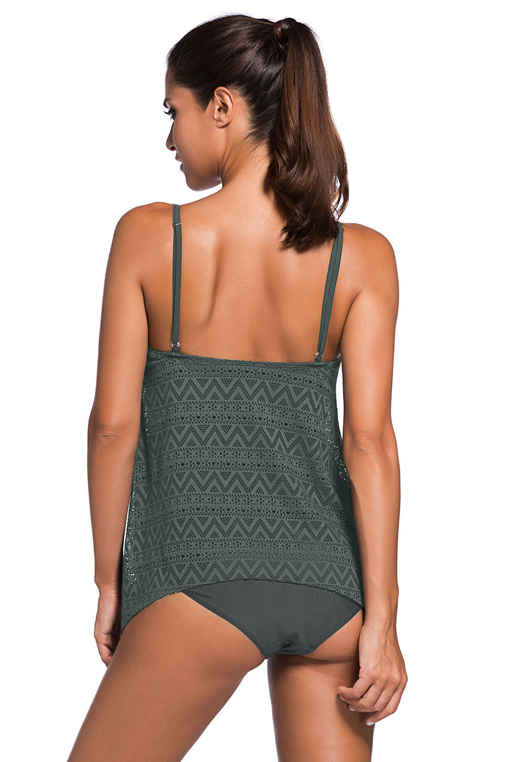 Full Size Spaghetti Strap Scoop Neck Tankini Set - The Fashion Unicorn