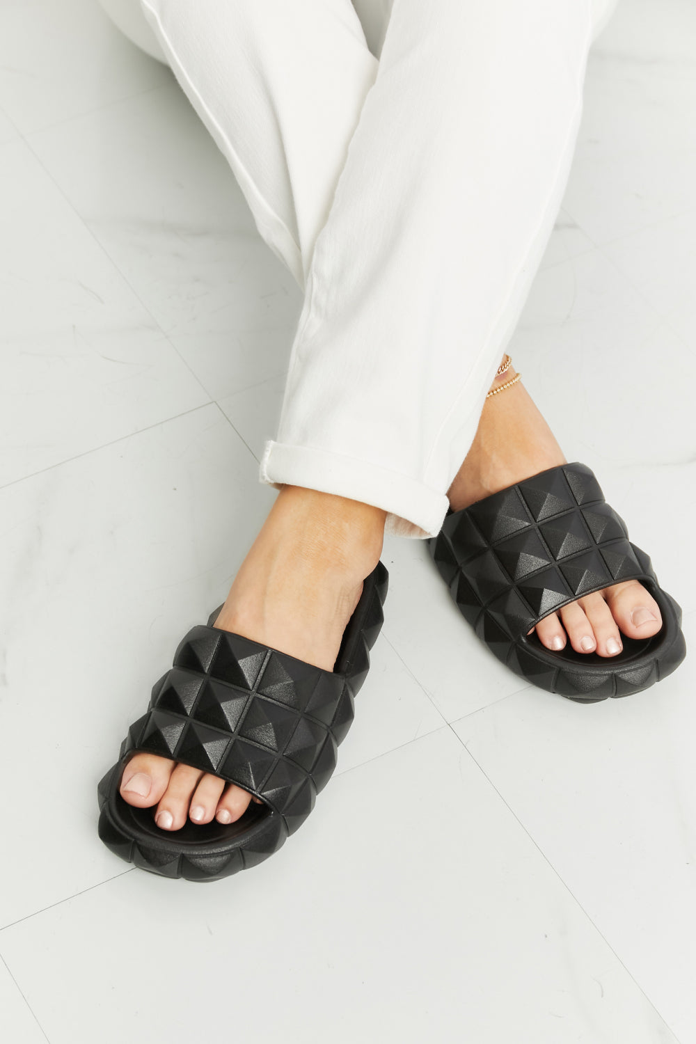 Legend Let's Chill 3D Stud Slide Sandal - The Fashion Unicorn