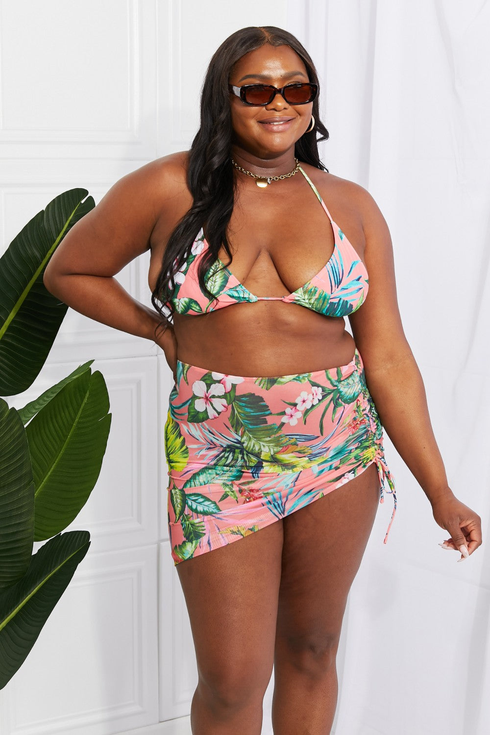 Marina West Swim Paradise Awaits Triangle Bikini and Sarong Set - The Fashion Unicorn