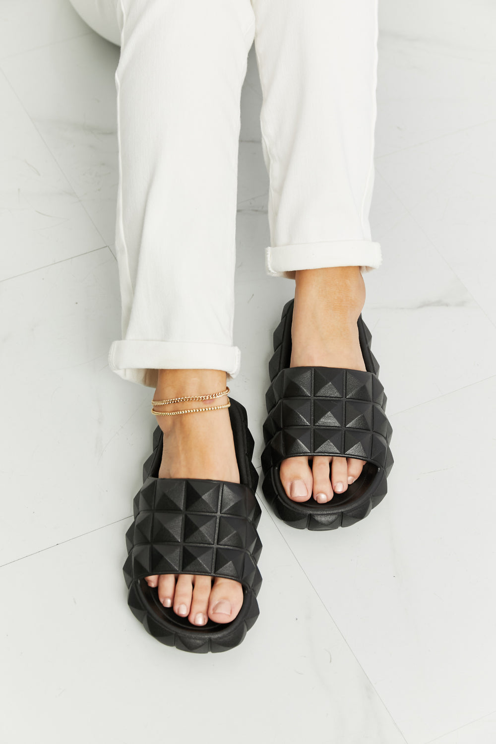 Legend Let's Chill 3D Stud Slide Sandal - The Fashion Unicorn
