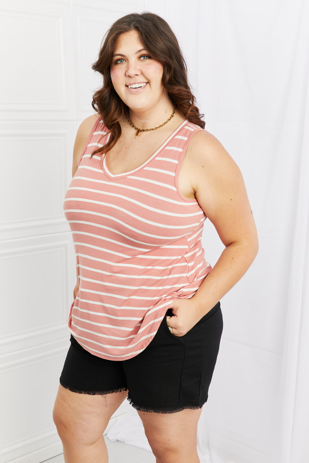 Zenana Find Your Path Full Size Sleeveless Striped Top - The Fashion Unicorn