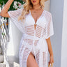 Openwork Tie Waist Cover Up - The Fashion Unicorn