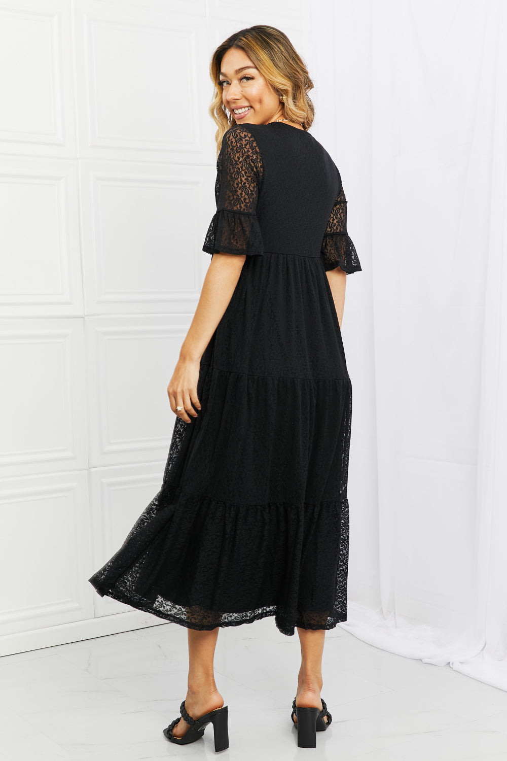 P & Rose Lovely Lace Full Size Tiered Dress - The Fashion Unicorn