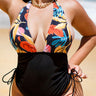 Plus Size Two-Tone Tied Halter Neck One-Piece Swimsuit - The Fashion Unicorn