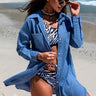 Button-Up Longline Shirt with Breast Pockets - The Fashion Unicorn