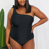 Marina West Swim Deep End One-Shoulder One-Piece Swimsuit in Black - The Fashion Unicorn