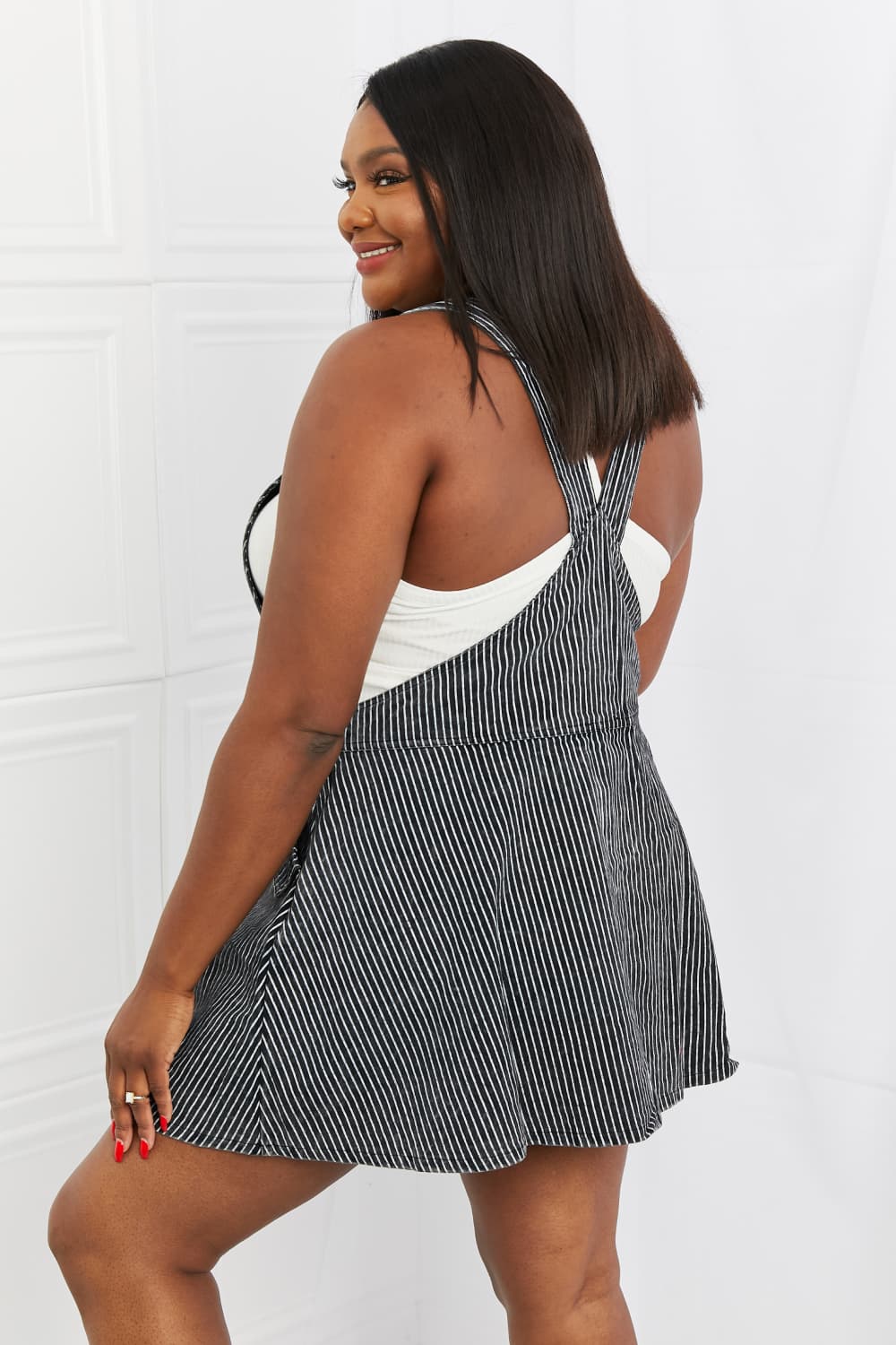 White Birch To The Park Full Size Overall Dress in Black - The Fashion Unicorn
