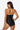 Striped Cutout Spliced Mesh Halter Neck One-Piece Swimsuit - The Fashion Unicorn