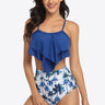 Botanical Print Ruffled Two-Piece Swimsuit - The Fashion Unicorn