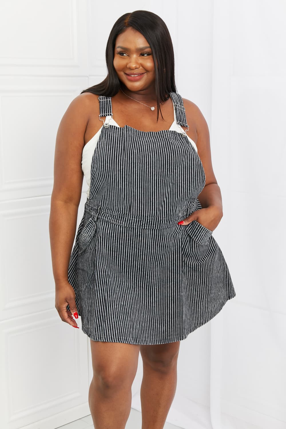 White Birch To The Park Full Size Overall Dress in Black - The Fashion Unicorn