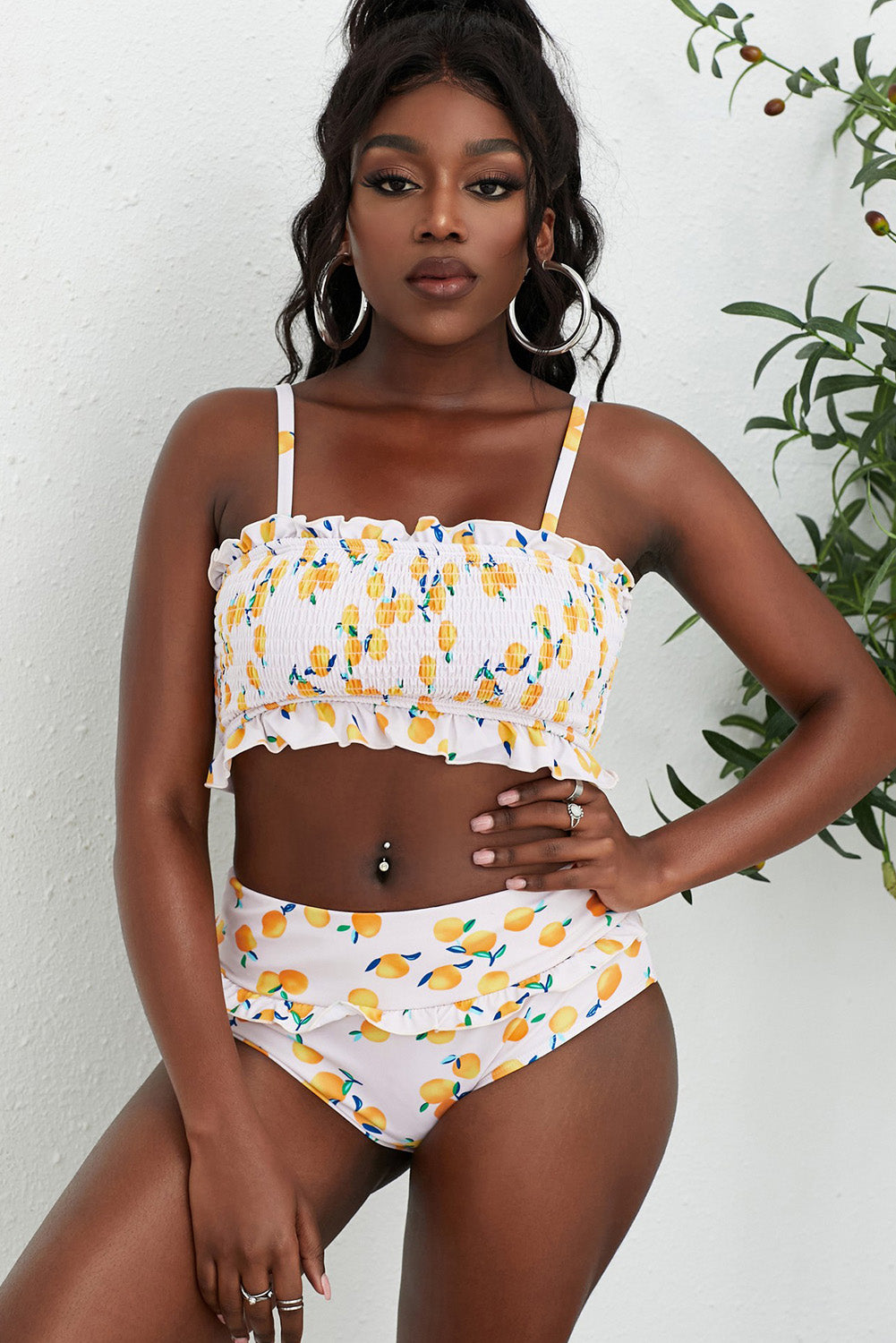 Fruit Print Frilled Bikini Set - The Fashion Unicorn