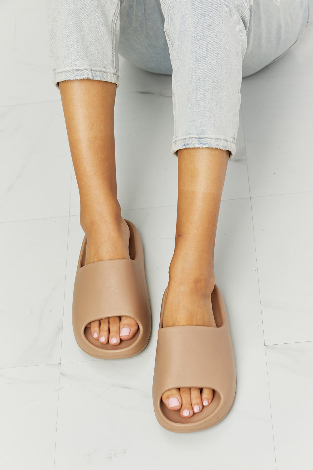 NOOK JOI In My Comfort Zone Slides in Beige - The Fashion Unicorn