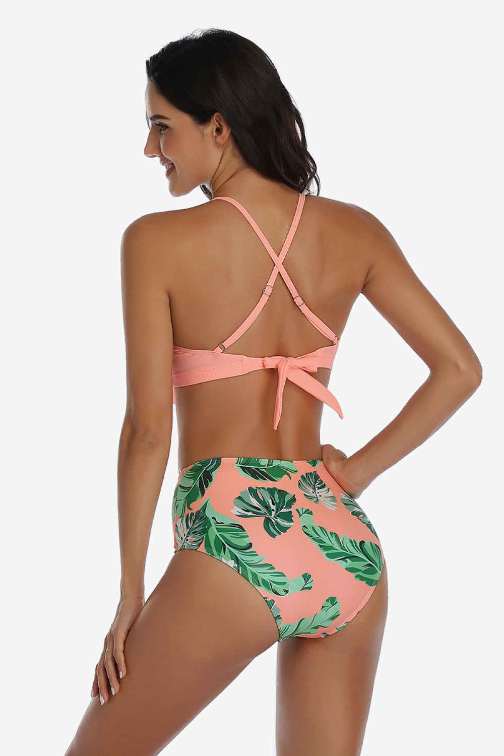 Tropical Print Ruffled Two-Piece Swimsuit - The Fashion Unicorn