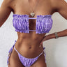 Frill Trim Ruched Bikini Set - The Fashion Unicorn
