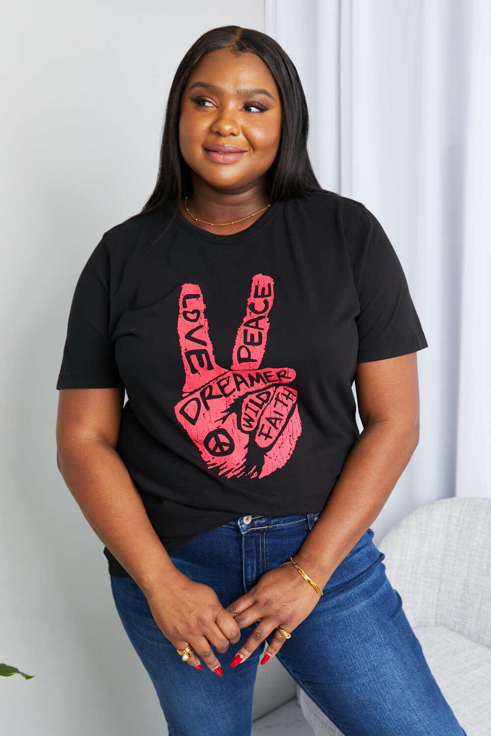 mineB Full Size Graphic Tunic T-Shirt - The Fashion Unicorn