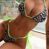 Leopard Print Halter Neck Tie Side Bikini Set - The Fashion Unicorn